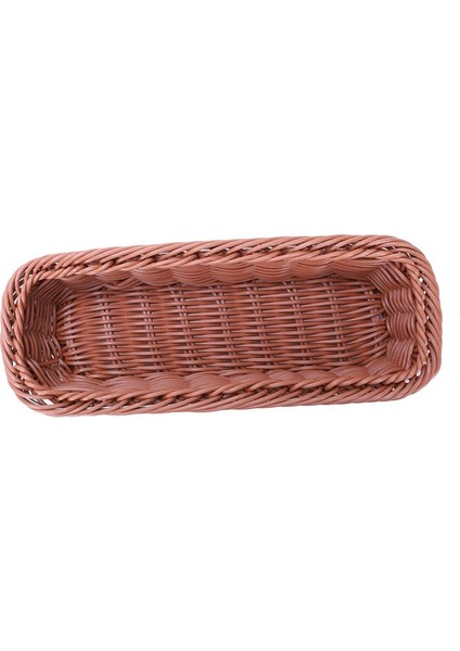 4pc Rattan Plastik Sepet Çatal Bıçak Sepeti Dikdörtgen Depolama Kutusu Çatal Bıçak Takımı Çatal Çubukları Ekmek Kek Meyve Depolama (Yurt Dışından) modelleri