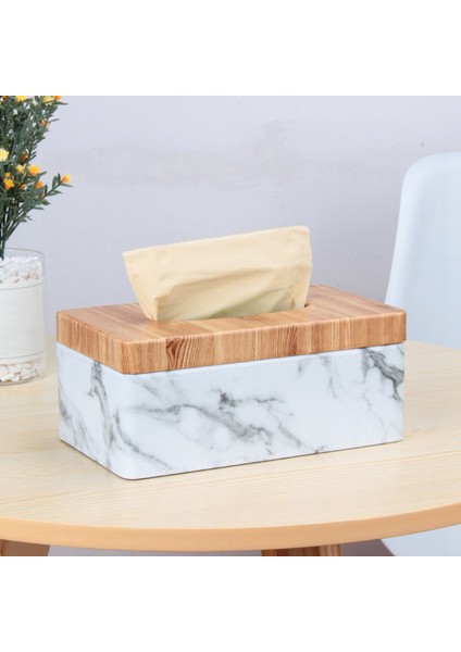 3x Dikdörtgen Mermer Pu Yüz Tahıl Doku Kutusu Kapak Peçete Tutucu Kağıt Havlu Dispenser Konteyner Ev Dekoru (Yurt Dışından) indirimleri