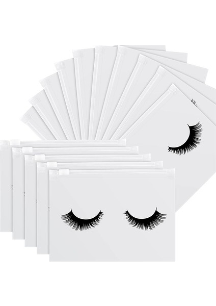 100 Adet Kirpik Sonrası Bakım Torbaları Kirpik Makyaj Çantaları Boş Kirpik Kozmetik Torba Seyahat Makyaj Kılıfları Tuvalet Çantası Beyaz (Yurt Dışından)