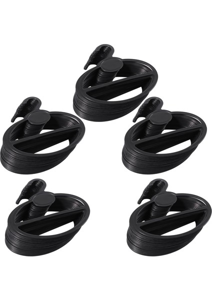 100X Eşarp Şal Kravat Tutucu Organizatör Oval Plastik Askı Depolama Askıları Siyah (Yurt Dışından)