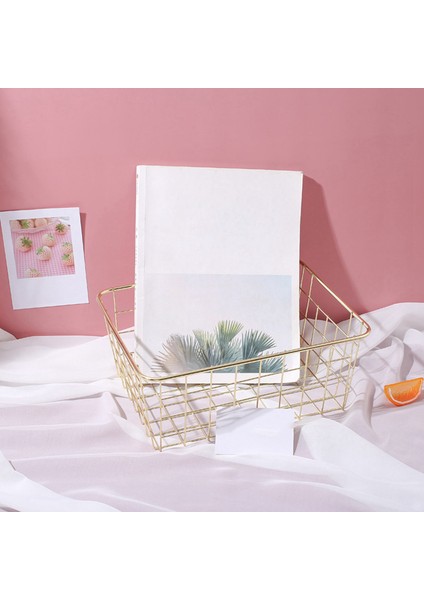 2x Depolama Sepeti Düz Renkli Ev Demir Sepet Depolama Kutusu Yatak Odası Banyo Altın S (Yurt Dışından) fiyatları