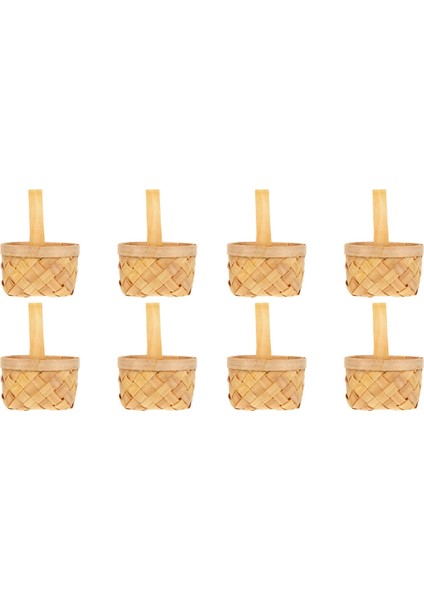 8pcs Mini Dokuma Sepet ile Düğün Çiçek Kız Sepet Çiçek Şeki Çikolata Kutusu Düğün Si (Yurt Dışından)