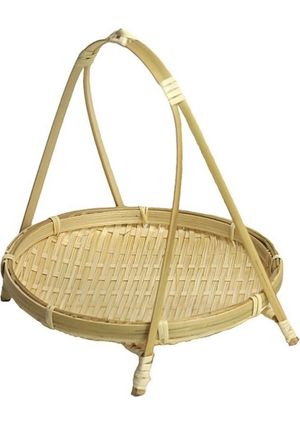 5x Bambu Dokuma Saman Sepetleri Katman Raf Hasır Meyve Depolama Mutfak Yuvarlak Plaka Dekorasyon Stand Tek Katman (Yurt Dışından) fırsatları