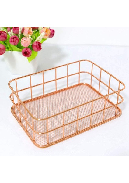 2x Metal Depolama Sepeti Depolama Kutusu Demir Izgara Tepsi Net Sepet Depolama Kutuları Depolama Sepeti Gül Altın Meyve (Yurt Dışından) modelleri