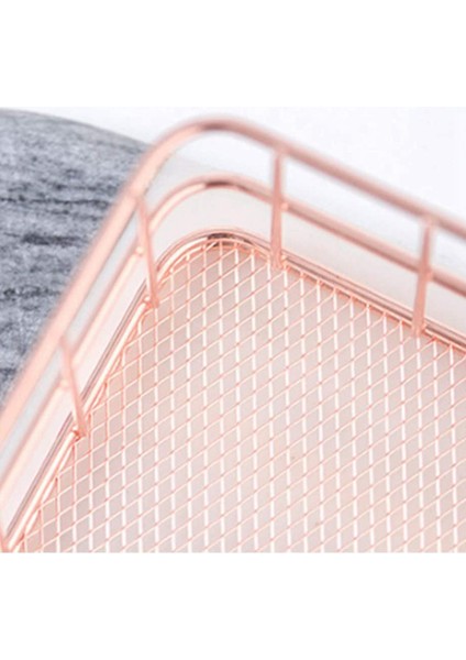 2x Metal Depolama Sepeti Depolama Kutusu Demir Izgara Tepsi Net Sepet Depolama Kutuları Depolama Sepeti Gül Altın Meyve (Yurt Dışından) fırsatları