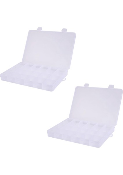 2x 24 Bölmeler Plastik Kutu Kasa Takı Boncuk Depolama Konteyner Zanaat Organizatörü (Yurt Dışından)