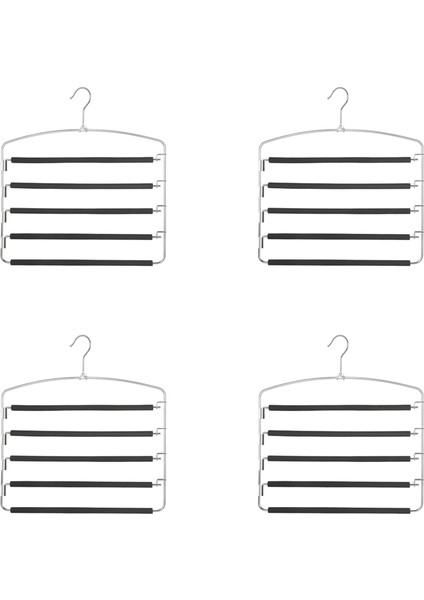 4x Pantolon Askılar 5 Katmanlar Metal Saf Sihirli Askılar Slip Slip Foot Donandalı Yastıklı Salıncak Arması Uzay Tasarrufu Askı (Yurt Dışından)