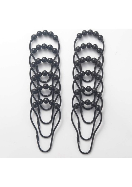 Duş Perdesi Kancaları Halkalar Metal Duş Perdesi Kancalar Banyo Duş Çubukları Için Perdeler 24 Siyah Set (Yurt Dışından) fırsatları