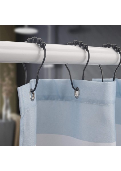 Duş Perdesi Kancaları Halkalar Metal Duş Perdesi Kancalar Banyo Duş Çubukları Için Perdeler 24 Siyah Set (Yurt Dışından) indirimleri