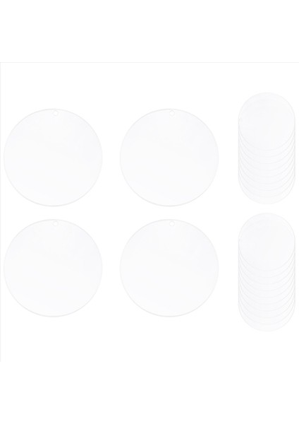 24 Adet 3 Inç Akrilik Anahtarlık Boşluklar Dıy Anahtarlık Için Delik Daire Diskleri ile Açık Disk Süsleri Boşluklar (Yurt Dışından) modelleri