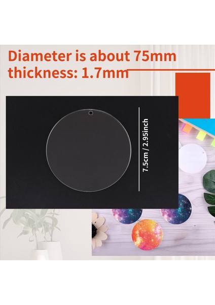 24 Adet 3 Inç Akrilik Anahtarlık Boşluklar Dıy Anahtarlık Için Delik Daire Diskleri ile Açık Disk Süsleri Boşluklar (Yurt Dışından) fırsatları