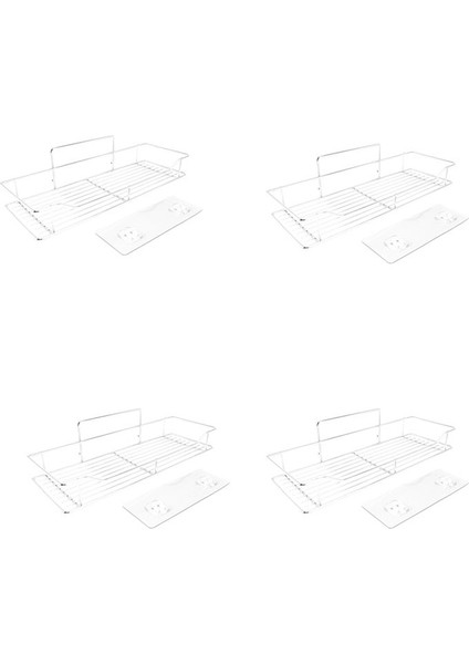 4x Paslanmaz Çelik Banyo Depolama Raf Yumruksuz Mutfak Banyo Tuvalet Duvar Asma Depolama Rafı Büyük (Yurt Dışından)