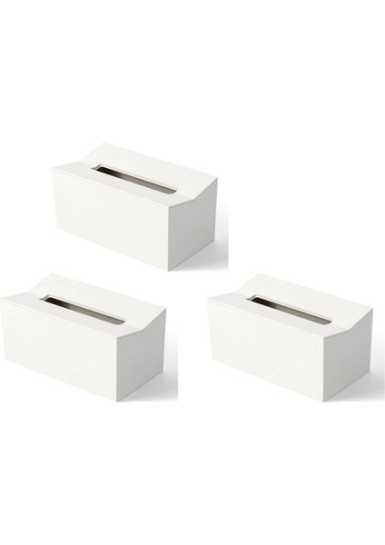 3x Mutfak Doku Kutusu Kapak Kağıt Havlular Için Peçete Tutucu Peçeteler Için Kutu Doku Dağıtıcı Duvara Monte Konteyner Beyaz (Yurt Dışından)