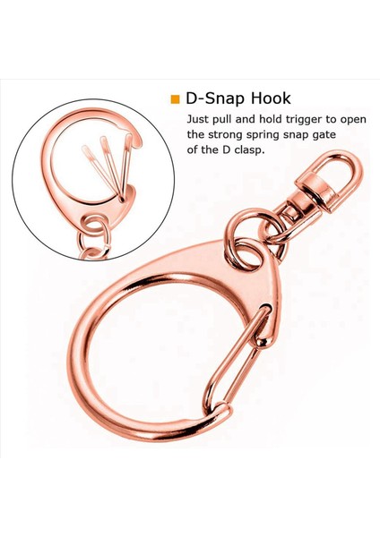 150 Pcs Gül Altın Anahtar Zincir ve Atlama Halkaları ile Bahar Snap Anahtar Yüzük Dıy Anahtar Zinciri Parçalar Asma Tokası Için (Yurt Dışından) modelleri