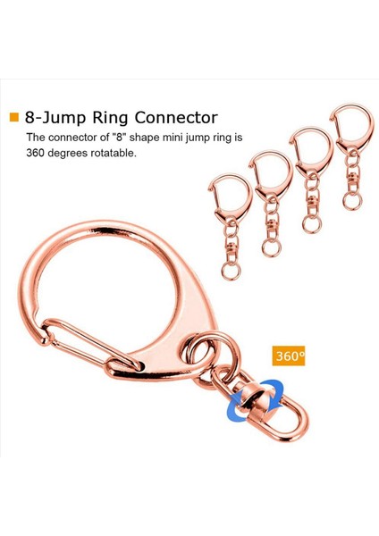 150 Pcs Gül Altın Anahtar Zincir ve Atlama Halkaları ile Bahar Snap Anahtar Yüzük Dıy Anahtar Zinciri Parçalar Asma Tokası Için (Yurt Dışından) indirimleri