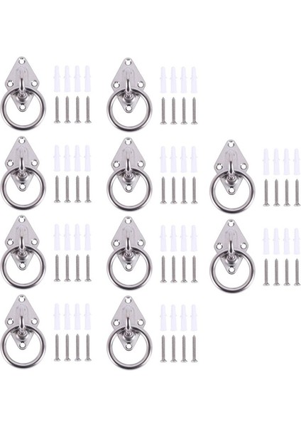 Yuvarlak Halka Paslanmaz Çelik ile Duvar Veya Tavan Için 10 Adet 80MMX50MM Montaj Kancası - Braket / Bağlantı (Yurt Dışından)