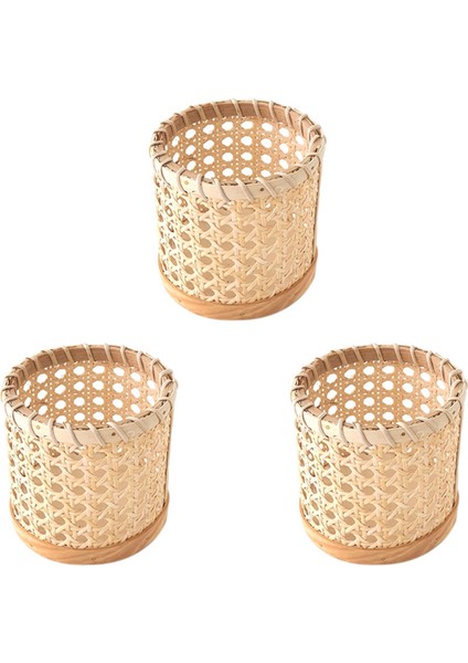 3x Rattan Çubukları Depolama El Yapımı Organizatör Tutucu Kalem Kalemleri Organizasyon Vasiyeti Ev Mutfak Dekoru (Yurt Dışından)