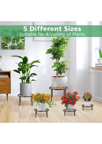 5 Paket Metal Bitki Dış ve Iç Mekan Bitkileri Için Stand Ağır Hizmet Saksı Birden Fazla Bitki Pas Geçirmez (Yurt Dışından) fiyatları