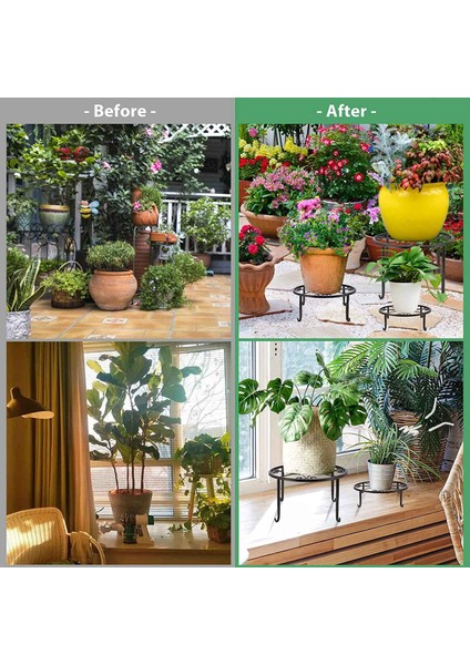 5 Paket Metal Bitki Dış ve Iç Mekan Bitkileri Için Stand Ağır Hizmet Saksı Birden Fazla Bitki Pas Geçirmez (Yurt Dışından) indirimleri