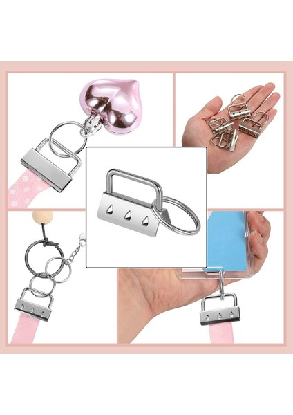 50PCS Anahtar Fob Donanım Bölünmüş Halkalar Set Kelepçesi Kişileri Için Kuyruk Klipsleri Kişme Kişisi Anahtarlık Dıy Aracı Halka (Yurt Dışından) modelleri
