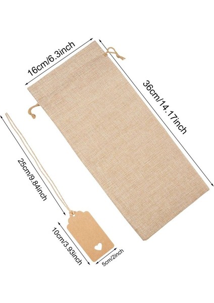 Çuval Bezi Şarap Çantaları Şarap Çantaları Drawstrings Tek Yeniden Kullanılabilir Şarap Şişesi Kapakları Halat ve Etiketler (40 Pc) (Yurt Dışından) indirimleri