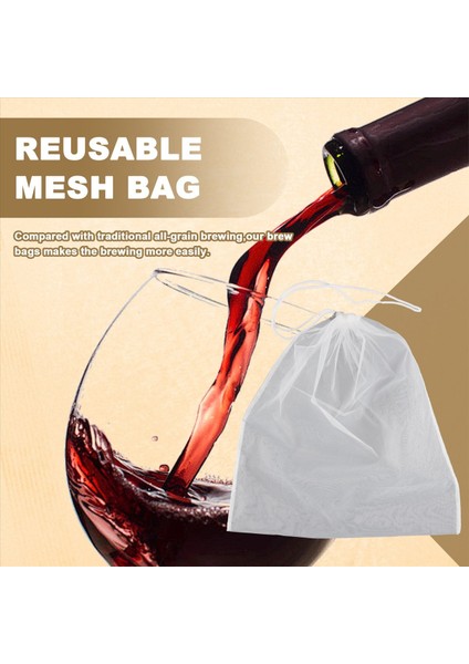 4 Paket Demleme Çantaları -Meyve Elma Şarabı Için Tekrarlanabilir Örgü Çanta Elma Elma Üzüm Şarap Pres Brawstring Süzme Bir Çantada 38X42CM (Yurt Dışından) fırsatları