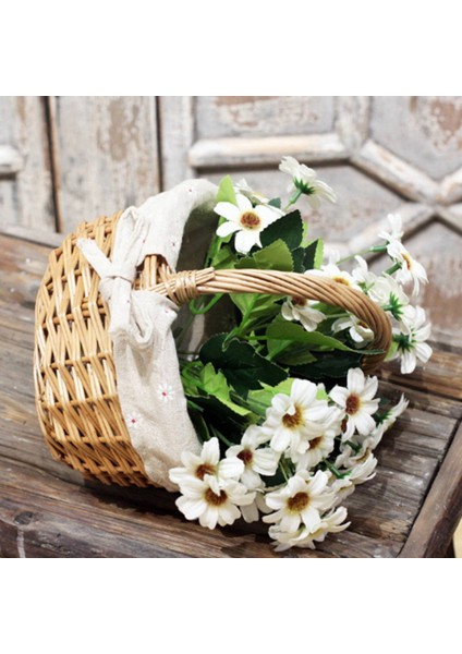 4x El Dokuması Hasır Sepet Simülasyonu Çiçek Sepeti Tek Saplı Küçük Çiçek Sepeti El Sepeti (Yurt Dışından) fiyatları