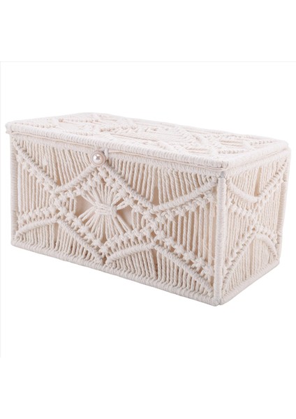 Doku Kutusu Kapağı Boho Dekor Dikdörtgen Kağıt Doku Tutucu ile Boncuk Tokası Makrame Peçete Dokuları Organizatör Ev Dekor (Yurt Dışından)