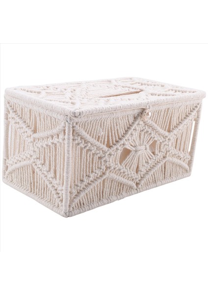 Doku Kutusu Kapağı Boho Dekor Dikdörtgen Kağıt Doku Tutucu ile Boncuk Tokası Makrame Peçete Dokuları Organizatör Ev Dekor (Yurt Dışından) fiyatları