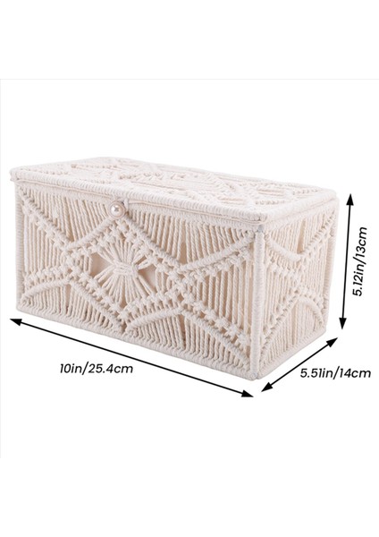 Doku Kutusu Kapağı Boho Dekor Dikdörtgen Kağıt Doku Tutucu ile Boncuk Tokası Makrame Peçete Dokuları Organizatör Ev Dekor (Yurt Dışından) fırsatları