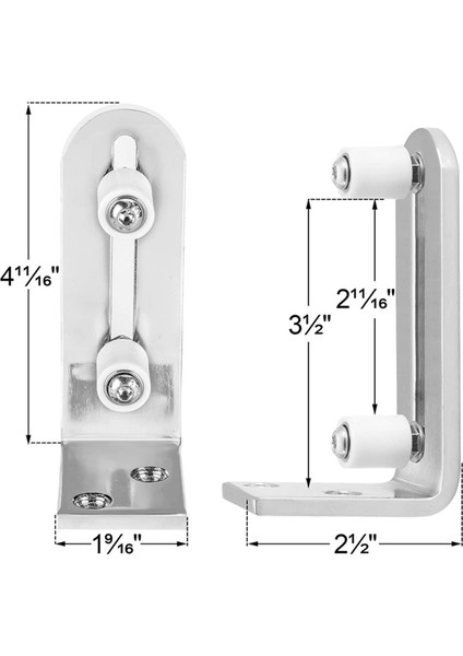 2x Modern Krom Sürgülü Barn Kapı Zemin Kılavuzu Top Yatakları Tüm Boyut Kapısı Için Ayarlanabilir Kalma Silindir Duvar Montajı Sistemi (Yurt Dışından) fiyatları