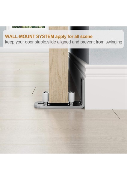 2x Modern Krom Sürgülü Barn Kapı Zemin Kılavuzu Top Yatakları Tüm Boyut Kapısı Için Ayarlanabilir Kalma Silindir Duvar Montajı Sistemi (Yurt Dışından) modelleri