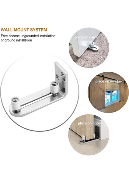 2x Modern Krom Sürgülü Barn Kapı Zemin Kılavuzu Top Yatakları Tüm Boyut Kapısı Için Ayarlanabilir Kalma Silindir Duvar Montajı Sistemi (Yurt Dışından) indirimleri