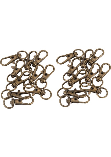 20PCS Metal Toka Döner Tetik Klipsleri Çırpı Kancaları Anahtar Halka Çantaları Diy Zanaat Bakır (Yurt Dışından)