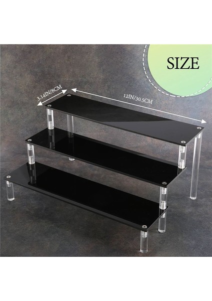 3 Katmanlı Akrilik Cupcake Ekran Standı Koleksiyon Organizatör Rafı Tatlılar ve Kozmetik Ürünleri Ekran Yükselticileri (Yurt Dışından)