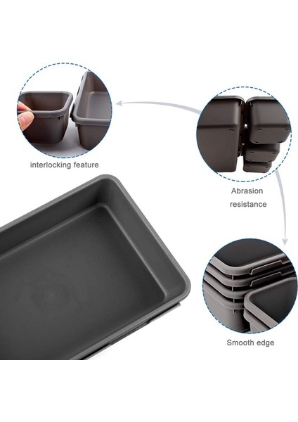 24 Paket Masa Çekmecesi Organizatör Tepsi Bölmecileri Plastik Depolama Kutuları Konteyner Mutfak Banyo Ofis Yatak Odası Makyajı (Yurt Dışından) fiyatları