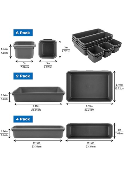 24 Paket Masa Çekmecesi Organizatör Tepsi Bölmecileri Plastik Depolama Kutuları Konteyner Mutfak Banyo Ofis Yatak Odası Makyajı (Yurt Dışından) modelleri