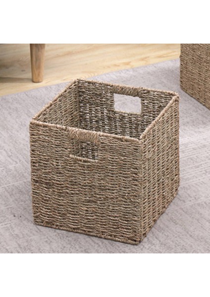 2x Dokuma Seagrass Farmhouse Mutfak Depolama Organizatör Sepet Bin Kabine Kiler Banyo Çamaşır Odası Kulpları (Yurt Dışından) modelleri