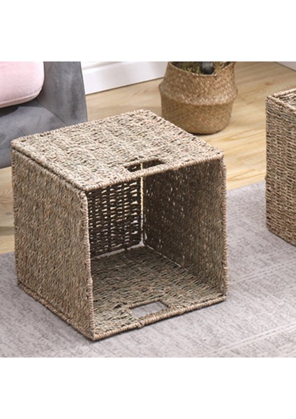 2x Dokuma Seagrass Farmhouse Mutfak Depolama Organizatör Sepet Bin Kabine Kiler Banyo Çamaşır Odası Kulpları (Yurt Dışından) fırsatları