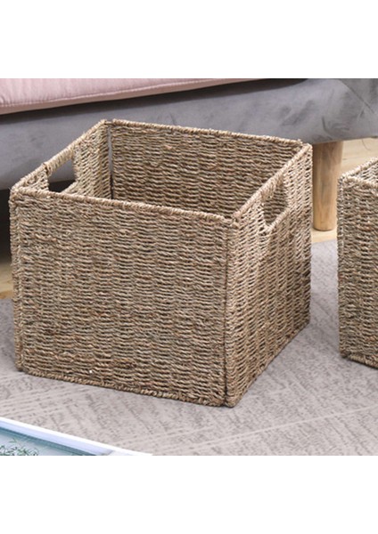 2x Dokuma Seagrass Farmhouse Mutfak Depolama Organizatör Sepet Bin Kabine Kiler Banyo Çamaşır Odası Kulpları (Yurt Dışından) indirimleri