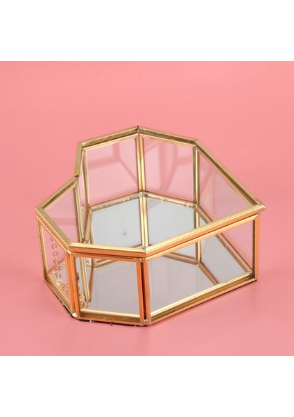 5x Flip Love Kalp Şeklinde Geometrik Cam Cam Cam Yüzük Kutusu Exquisit Eşsiz Düğün Mücevher Kutusu Yüzük (Yurt Dışından) modelleri