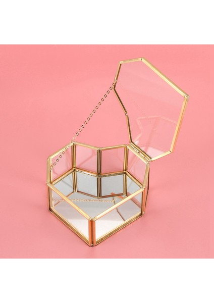 5x Flip Love Kalp Şeklinde Geometrik Cam Cam Cam Yüzük Kutusu Exquisit Eşsiz Düğün Mücevher Kutusu Yüzük (Yurt Dışından) indirimleri
