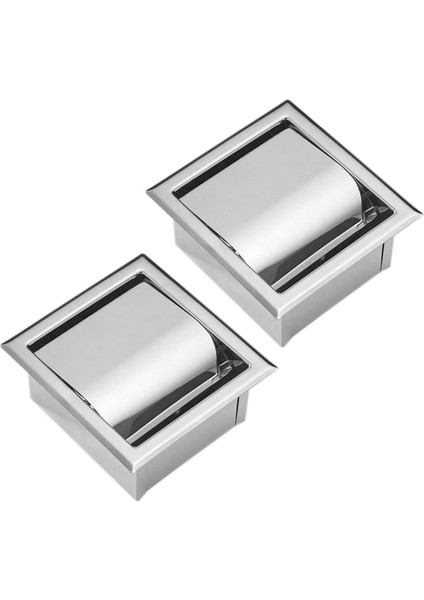 2x Paslanmaz Çelik Gömülü Tutucu Duvar Tutucu Modern Tarzı Tutucu (Yurt Dışından)