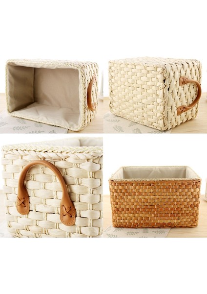 Manuel Dokuma Depolama Sepeti El Yapımı Çamaşırhane Hasır Sepetler Sundues Organizatör Kıyafet Oyuncakları Konteyner Dekorasyon -Brown (Yurt Dışından) modelleri
