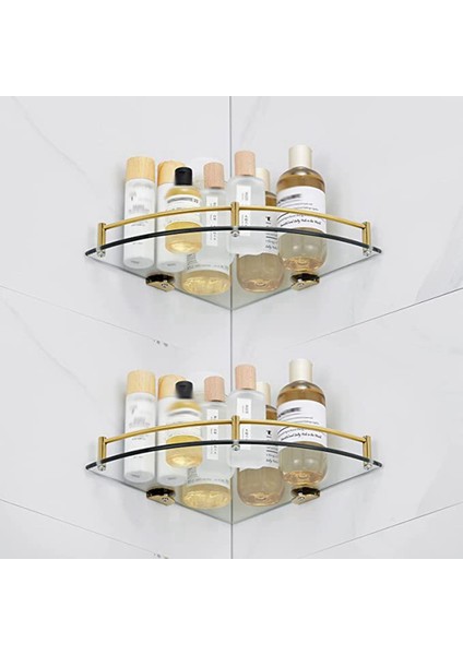 2x Banyo Rafları Banyo Cam Köşe Raf Duvarı Monte Duş Jeli/soap-A Depolamak Için Temperli Cam Raf (Yurt Dışından) modelleri