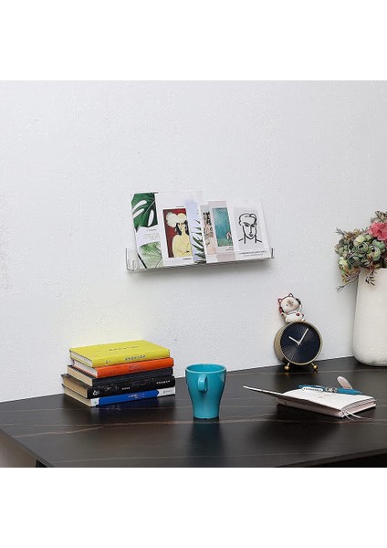 6pcs Akrilik Açık Yüzen Kitaplık Görünmez Duvara Monte Kitaplık Modern Resim Ekran Oyuncak Organizatör Kayıt Rafı (Yurt Dışından) modelleri