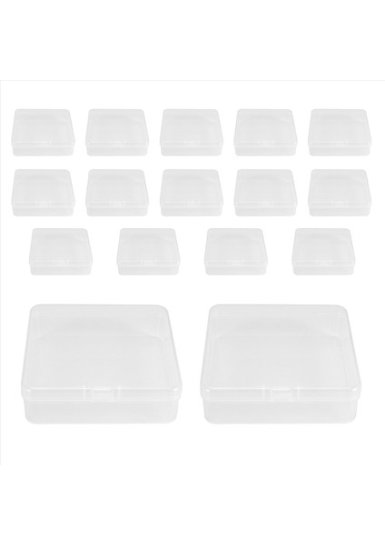 16 Paket Küçük Kaplar Temiz Plastik Kutular Boncuklar Depolama Organizatörleri Küçük Eşyalar Mücevherler El Sanatları Için Menteşeli Kapaklarla (Yurt Dışından)