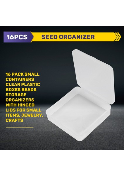 16 Paket Küçük Kaplar Temiz Plastik Kutular Boncuklar Depolama Organizatörleri Küçük Eşyalar Mücevherler El Sanatları Için Menteşeli Kapaklarla (Yurt Dışından) fırsatları