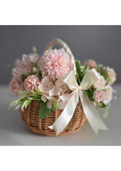 2x Dokuma Çiçek Sepeti Rattan Depolama Sepeti Çiçek Kız El Sepeti El Yapımı Çiçek Sepeti Yay L (Yurt Dışından) fırsatları