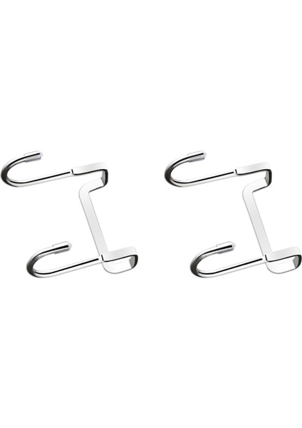 2x Paslanmaz Çelik Perforasyonsuz Dolap Kapı Dikişsiz Kıyafetler Kanca Kapısı Arka Duvar Asılı Kanca (Yurt Dışından)